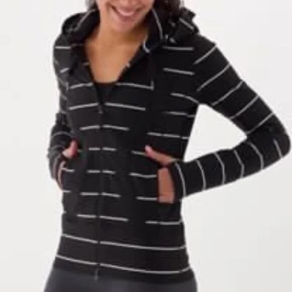 Lululemon Stride Sailor Stripe Hooded Jacket Sz 4 - Picture 2 of 11